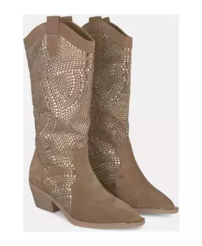 Гламурные кожаные ковбойские сапоги Alma En Pena, бежевый