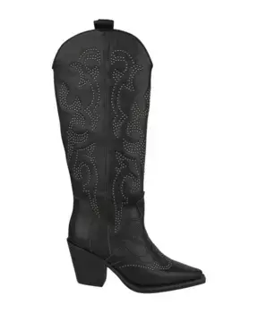 Гламурные кожаные сапоги с острыми носами. Alma En Pena, черный