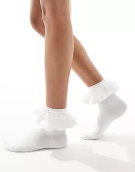 Гламурные кремовые носки с рюшами