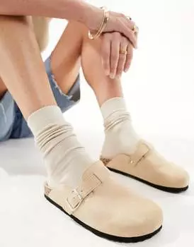 Гламурные мюли бежевого цвета Glamorous