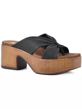 Гламурные женские повседневные сандалии из искусственной кожи White Mountain, цвет black smooth