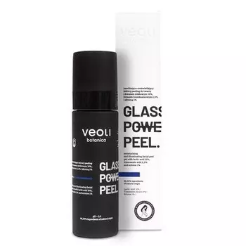 Glass Skin Power Peel - увлажняющий и осветляющий гель-пилинг для лица с 10% молочной кислоты, 25% транексамовой кислоты и эктоином 30 мл Veoli Botanica