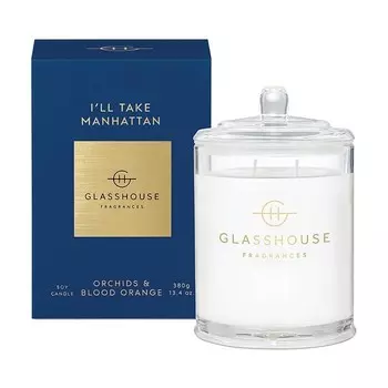 Glasshouse Fragrances I'll Take Manhattan Ароматическая свеча с тройным ароматом 13,4 унции, синий