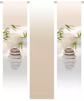 Главная Living Ideas Раздвижная штора с цифровой печатью Bourton 245 x 60 см серая HOME WOHNIDEE, мультиколор