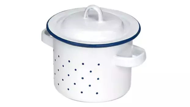 Glckskfer Детский бытовой кастрюля с эмалированной ручкой и крышкой, 10 см, высота 530232 Glueckskaefer