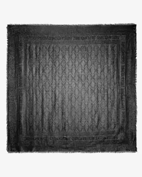 Glenn Rock Жаккардовый женский шарф с металлическим отливом в серебристом цвете Zadig & Voltaire, серебряный