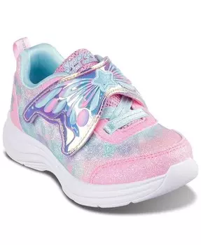 Glimmer Kicks для девочек Toddler Girls — повседневные кроссовки Fairy Chaser Stay Put от Finish Line Skechers, бежевый