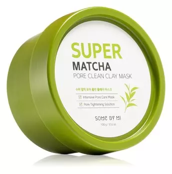 Глиняная очищающая маска для сужения пор Some By Mi Super Matcha Pore Clean