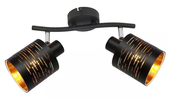 Globo 2 точечный Tunno черно-золотой 29,6 x 10 см E14, макс. 15 Вт. Globo Lighting, черный