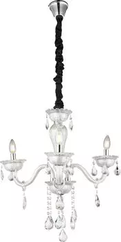 Globo Lighting Luster белый металл, стекло, прозрачные кристаллы K5, : 610 мм, В: 1500 мм, без 3x E14 40 Вт 230 В