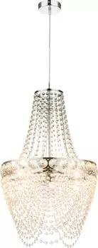 Globo Lighting Lustre, хромированный металл, прозрачные акриловые кристаллы, : 380 мм, В: 1500 мм, без 3x E27 60 Вт, 230 В., серебро