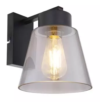 Globo Lighting настенный светильник металлический черный матовый, стекло, направление света: вниз, ШхВ: 190х230мм, AL: 240мм, без 1x E27 60Вт 230В