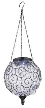 Globo Lighting солнечный светильник металлический черный, черный пластик, прозрачное стекло, IP44, шар с копией для подвешивания, : 200 мм, В: 610 мм, вкл. светодиод 0,06 Вт 3,2 В, 6000 К