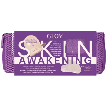 Glov Skin Awekening набор: камень гуаша для массажа лица, 1 шт. + перчатка для снятия макияжа, 1 шт.