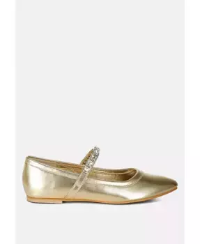 Глоксиния Металлик балетки Mary Jane Rag & Co, золотой