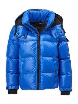 Глянцевая куртка-пуховик для маленького мальчика S13, кобальт