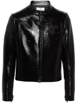 Глянцевая куртка с логотипом Courrges, черный