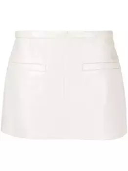 Глянцевая юбка мини Courrges, белый