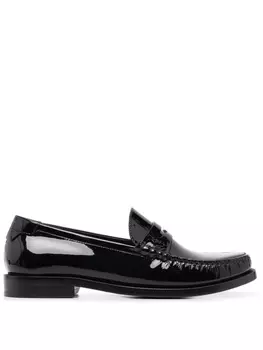 Глянцевые лоферы Saint Laurent, черный
