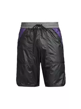 Глянцевые шорты с цветными блоками Moncler Grenoble, зеленый