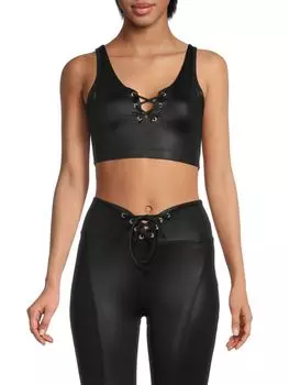 Глянцевый футбольный спортивный бюстгальтер Year Of Ours, черный