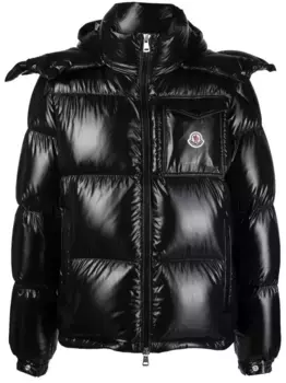 Глянцевый пуховик MONCLER, черный
