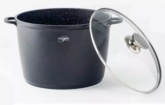 Глубокая кастрюля со стеклянной крышкой 24 см, алюминий/стекло 2 шт 6,8 л Platinum Cookware Collection