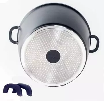 Глубокая кастрюля со стеклянной крышкой 28 см, алюминий/стекло, 2 части T24