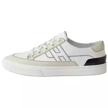 Глубокие скейтбордические кеды мужские с низким верхом белого цвета Hermes