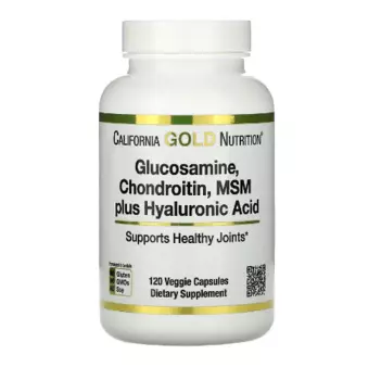 Глюкозамин хондроитин МСМ плюс гиалуроновая кислота 120 капсул California Gold Nutrition