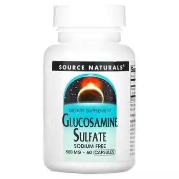 Глюкозамин сульфат Source Naturals без натрия, 60 капсул