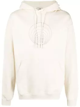 GmbH худи из органического хлопка с вышитым логотипом, нейтральный цвет