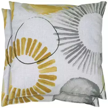 GO-DE декоративная подушка "Дана", универсальная 38х38 см, бежевый/золотисто-желтый/светло-серый