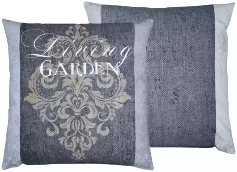 GO-DE декоративная подушка "Клара", универсальная 48х48 см, золотой/серый/темно-серый