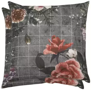 GO-DE декоративные подушки "Клара", набор из 2 шт 48х48 см, цвет anthrazit/rosa + gemustert