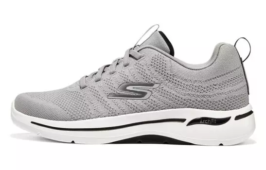 Go Walk Arch Fit Кроссовки для жизни Мужские низкие светло-серые/белые Skechers