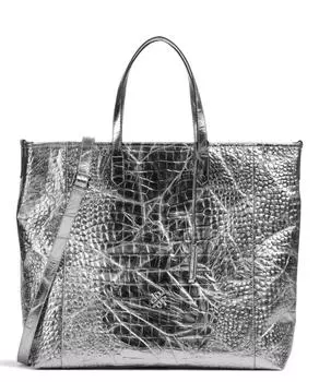 Go wild шоппер из воловьей кожи с тиснением Picard, серебряный