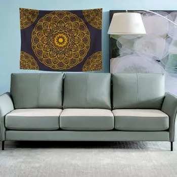 Гобелен с мандалой, эстетический гобелен в стиле бохо, настенный подвесной богемный настенный художественный декор в стиле хиппи для спальни, гостиной, общежития, пляжное полотенце, фотофон (200 см x 150 см, цвет 25) CANDeal