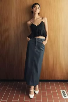 Годет топ ZARA, черный