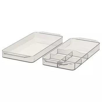 GODMORGON ГОДМОРГОН Набор контейнеров, 2 шт, дымчатый IKEA