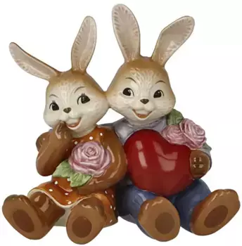 Goebel Пасхальный кролик "Фигура Кролик - Сокровище моего святого Валентина", пасхальная фигурка, декоративная фигурка, Пасха, пасхальное украшение 12х12х8 см, цвет bunt