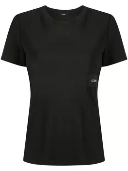 Goen.J футболка с нашивкой-логотипом, черный