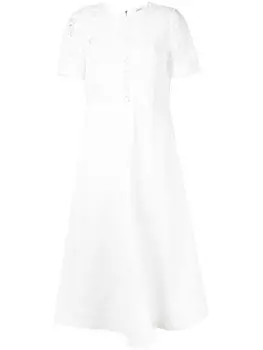 Goen.J кружевное платье со вставкой в технике макраме, белый