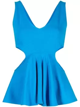 Goen.J топ с вырезами и оборками, синий