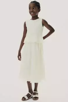 Гофрированная юбка H&M, бежевый