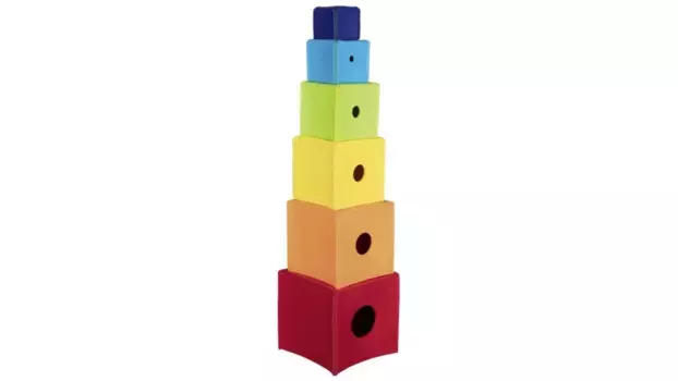 Goki Goki-кубик-штабелер радуга из фетра, классика детства укладывание и сортировка