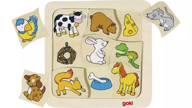 Goki Игра-раскладушка кто что ест?