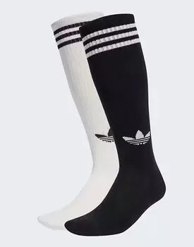 Гольфы Adidas Originals с тремя полосками, 2 пары, белый/черный