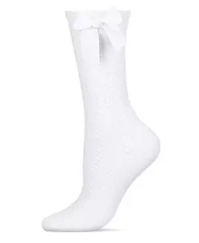Гольфы для девочек с бантом из хлопковой смеси MeMoi, белый