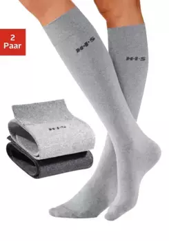 Гольфы H.I.S (упаковка, 2 пары), с удобными манжетами, серый